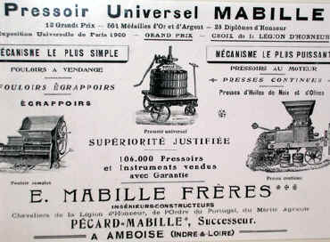 Pressoirs Mabille  Amboise, une des plus grandes maisons de fabrication de pressoir. (Rien  voir avec la prsidente de TMC, Mme Mabille)